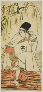 The Actor Bando Mitsugoro I as the Shinto Priest Goinosuke Disguised as the Spirit of a White Heron, in the Play Sakikaese Yuki no Miyoshino, Performed at the Morita Theater in the Eleventh Month, 1781