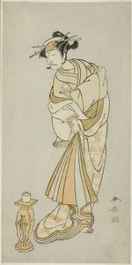 The Actor Ichikawa Danjuro V as the Spirit of Monk Seigen in the Shosagoto Dance Sequence "Sono Utsushi-e Matsu ni Kaede" (A Shadow-Picture of Pine and Maple), the Last Scene of Part Two of the Play Keisei Momiji no Uchikake (Courtesan in an Over-Kimono) by Katsukawa Shunsho
