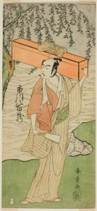 The Actor Ichikawa Yaozo II as Soga no Juro Sukenari Disguised as the Professional Jester Senraku (?) in the Play Soga Moyo Aigo no Wakamatsu (?), Performed at the Nakamura Theater (?) in the Second Month, 1769 (?) by Katsukawa Shunsho