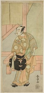 The Actor Ichimura Uzaemon IX as the Hairdresser Komagata Ikkaku in the Play Fuji no Yuki Kaikei Soga, Performed at the Ichimura Theater in the First Month, 1770 by Katsukawa Shunsho