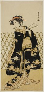 The Actor Iwai Hanshiro IV as Mitsuogiya Usukumo in the Play Shida Choja-bashira, Performed at the Nakamura Theater in the Eighth Month, 1781