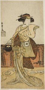 The Actor Iwai Hanshiro IV as Tsukisayo in the Play Gohiiki Nenne Soga, Performed at the Nakamura Theater in the First Month, 1779