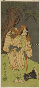 The Actor Matsumoto Koshiro II as Osada no Taro Kagemune Disguised as the Woodcutter Gankutsu no Gorozo in the Play Nue no Mori Ichiyo no Mato, Performed at the Nakamura Theater in the Eleventh Month, 1770