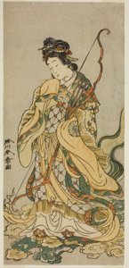 The Actor Nakamura Noshio I as the Goddess Benzaiten of Enoshima in the Play Onno Aruji Hatsuyuki no Sekai, Performed at the Morita Theater in the Eleventh Month, 1773 by Katsukawa Shunsho
