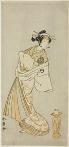 The Actor Nakamura Noshio I as the Spirit of the Courtesan Takao, in the Shosagoto Dance Sequence "Sono Utsushi-e Matsu ni Kaede" (A Shadow-Picture of Pine and Maple), the Last Scene of Part Two of the Play Keisei Momiji no Uchikake (Courtesan in an Over-K by Katsukawa Shunsho