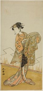The Actor Nakamura Riko I as the Courtesan Wakamatsu in the Play Gohiiki Kanjincho, Performed at the Nakamura Theater in the Eleventh Month, 1773