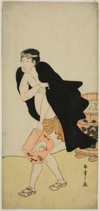 The Actor Onoe Matsusuke I as the Palanquin Bearer Gohei in the Play Kitekaeru Nishiki no Wakayaka, Performed at the Nakamura Theater in the Eleventh Month, 1780 by Katsukawa Shunsho