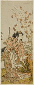 The Actor Segawa Kikunojo III as Hito-maru Disguised as the Courtesan Chiyozaki, in the Play Kuruwa no Hana Katsuragi no Kane, Performed at the Ichimura Theater in the Third Month, 1775