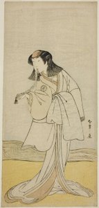 The Actor Segawa Kikunojo III as Miura no Katagai Disguised as the Nun Narukami, in the Play Ume-goyomi Akebono Soga, Performed at the Ichimura Theater in the Second Month, 1780