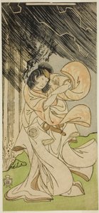 The Actor Yamashita Kinsaku II as a Thunder Goddess in the Play Onna Narukami by Katsukawa Shunsho