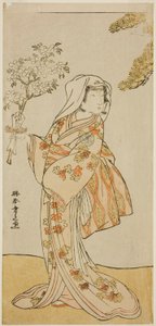 The Actor Yoshizawa Sakinosuke III as Naniwazu in the Play Sugata no Hana Yuki no Kuronushi, Performed at the Ichimura Theater in the Eleventh Month, 1776