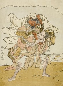 The Warrior Omori Hikoshichi Carrying a Female Demon on His Back, c.1772 by Katsukawa Shunsho