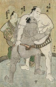 The Wrestling Bout between the Komosubi of the Eastern Group, Uzugafuchi Kan