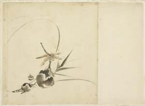 Fruit Spray with Dragonfly by Katsushika (school of) Hokusai