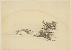 Landscape with Rainbow by Katsushika (school of) Hokusai