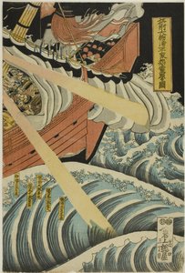 The Ghosts of the Heike Appear in Daimotsu Bay in Settsu Province by Katsushika Hokui