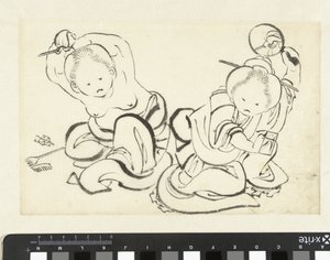 Two Women Doing Their Hair by attributed to Katsushika Hokusai