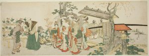 A Group of Young Women Entering the Garden of a Horticulturist by Katsushika Hokusai