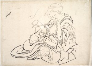 A Woman and Baby by Katsushika Hokusai