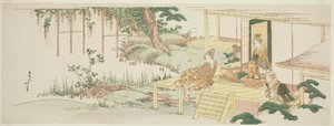 Admiring Wisteria by Katsushika Hokusai