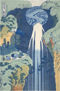Amida Waterfall Deep in the Distance on the Kiso Road, from the series Tour of Waterfalls in Various Provinces by Katsushika Hokusai