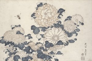 Bee and Chrysanthemums, from the Series 