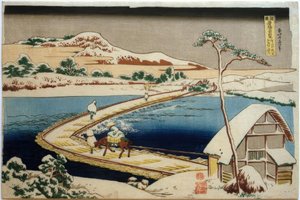 View of the Former Boat Bridge at Sano in the Province of Kōzuke