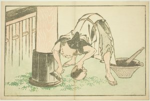 Craftsman Working on Temple (from The Picture Book of Realistic Paintings of Hokusai)