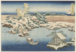 The Sumida River in Snow (Sumida) (Snow, Moon, and Flowers) (Setsugekka)