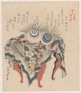 Fujiwara Clan: The Pearls of Ebb and Flow and the Fujiwara Sickle by Katsushika Hokusai