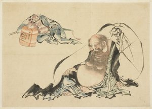 Hotei and Asahina Saburo Reclining