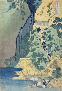 Kannon Shrine at Kiyo Falls, Sakanoshita, Tōkaidō by Katsushika Hokusai