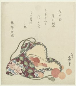 Quartz Beads with a Brocade Bag by Katsushika Hokusai