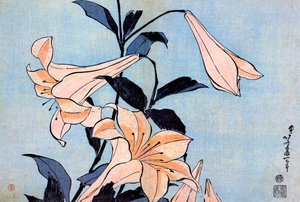 Lilies by Katsushika Hokusai
