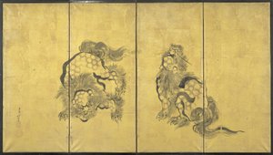 Lions by Katsushika Hokusai