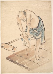 Man on a Raft by Katsushika Hokusai