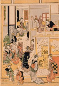 New Years Day at the Teahouse Ogi-ya, c.1810 by Katsushika Hokusai