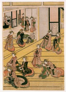 New Years Days of the Teahouse Ogi-ya by Katsushika Hokusai