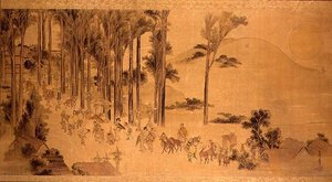 Pilgrims at the Kasuga Shrine by Katsushika Hokusai