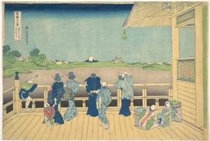 Sazai Hall at the Temple of the Five Hundred Arhats, from the series Thirty-six Views of Mount Fuji by Katsushika Hokusai