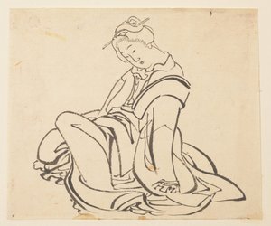 Seated Woman by Katsushika Hokusai
