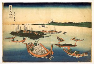36 Views of Mount Fuji: View of Tsukuda Island in Musashi Province by Katsushika Hokusai