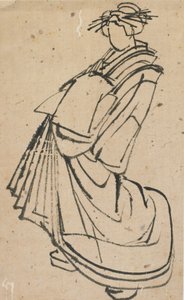 Sketch of a courtesan, late 18th-early 19th century