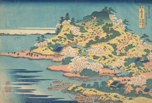 Tenpozan at the Mouth of the Aji River in Settsu Province by Katsushika Hokusai