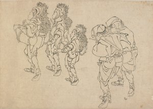The Lion Dance by Katsushika Hokusai