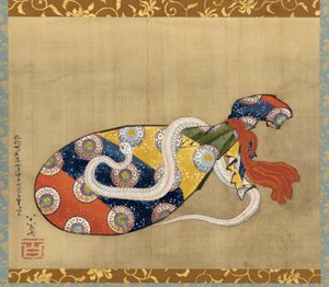 The Lute and White Snake of Benten, Edo Period by Katsushika Hokusai