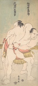 The Sumo Wrestlers Wadagahara Jinshiro and Kachozan Gorokichi by Katsushika Hokusai