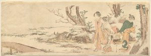Three Women by a Pond by Katsushika Hokusai