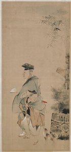 Two Entertainers Strolling on the New Year, Edo period by Katsushika Hokusai