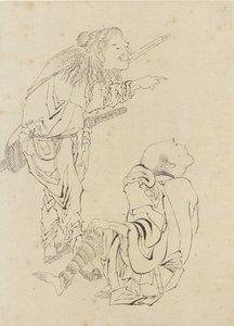 Two Hunters by Katsushika Hokusai